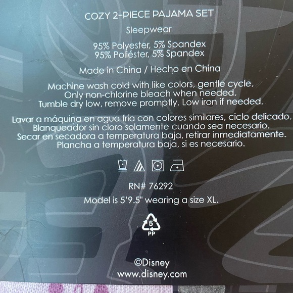 Disney Minnie Mouse Womens 2 Piece Cozy Pajama Set Purple Medium - Picture 5 of 7